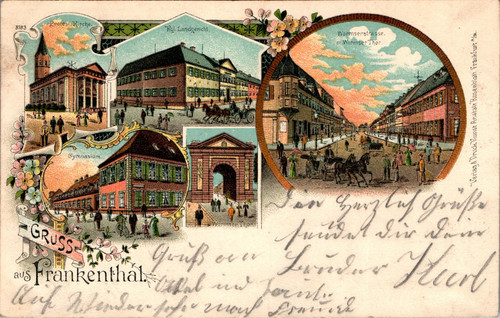 Litho gruss aus - gruss, frankenthal