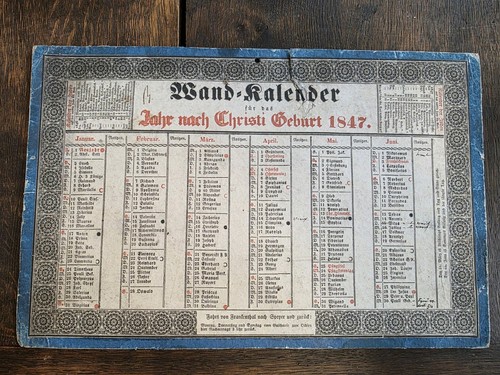Antiquarischer wandkalender - antiquarischer,