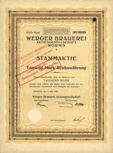 Werger brauerei 1922 - 1922, worms