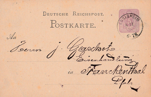 Postkarte verschickt von