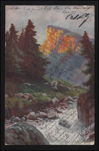 Künstler alpenglühen - ak,