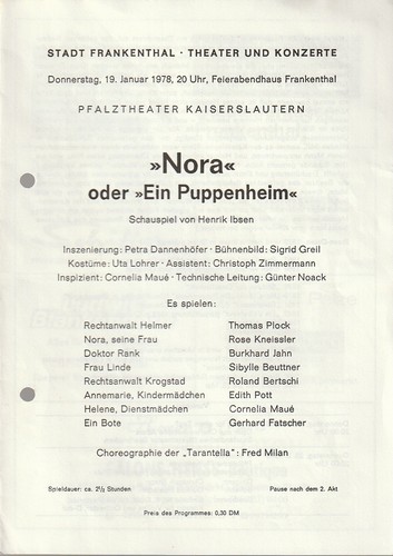 Programmheft ibsen nora oder - programmheft,