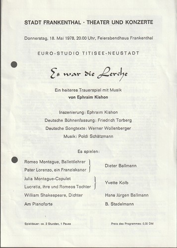 Programmheft ephraim kishon - programmheft,