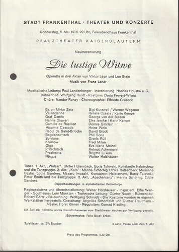 Programmheft franz lehar die - programmheft,