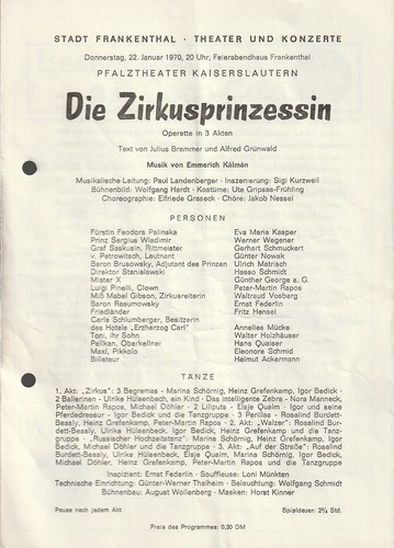 Programmheft emmerich kalman - emmerich,