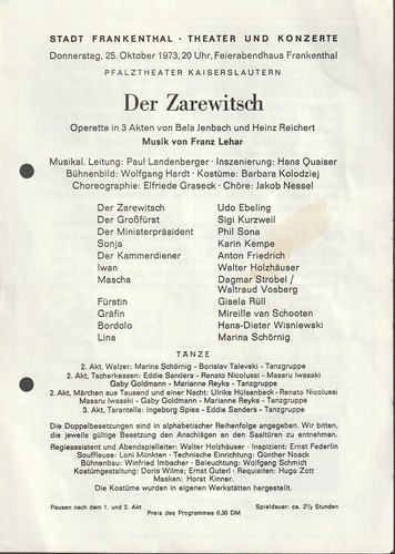 Programmheft franz lehar der - franz,