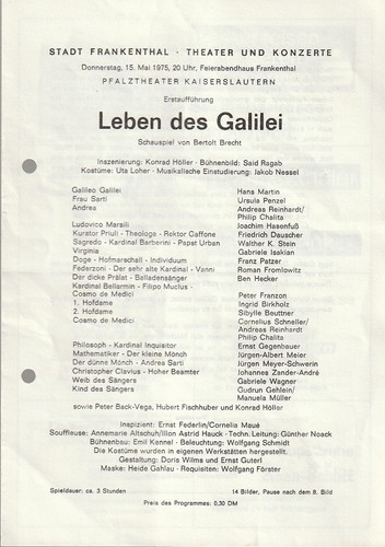 Programmheft bertolt brecht - bertolt,