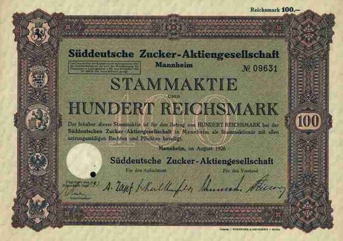 Süddeutsche zucker 1926 - süddeutsche,