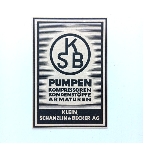 1943 ksb pumpen - pumpen, frankenthal