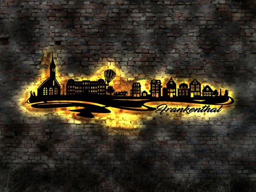 Led wandbild stadt frankenthal - stadt,