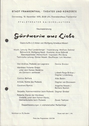 Programmheft mozart - programmheft, w.