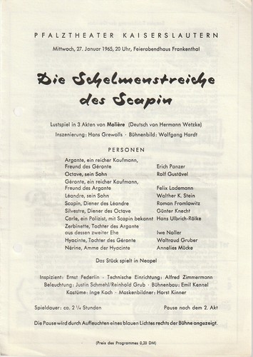 Programmheft moliere die - programmheft,