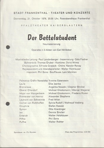 Programmheft carl millöcker - programmheft,