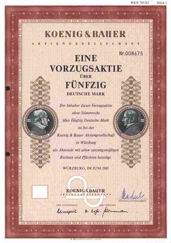 Koenig bauer 1985 - koenig, würzburg