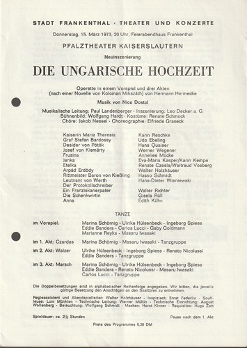 Programmheft nico dostal die - programmheft,