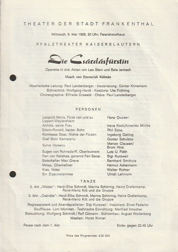 Programmheft emmerich kalman - emmerich,