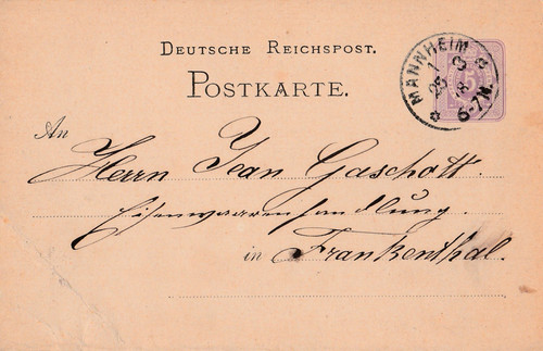 Postkarte verschickt von
